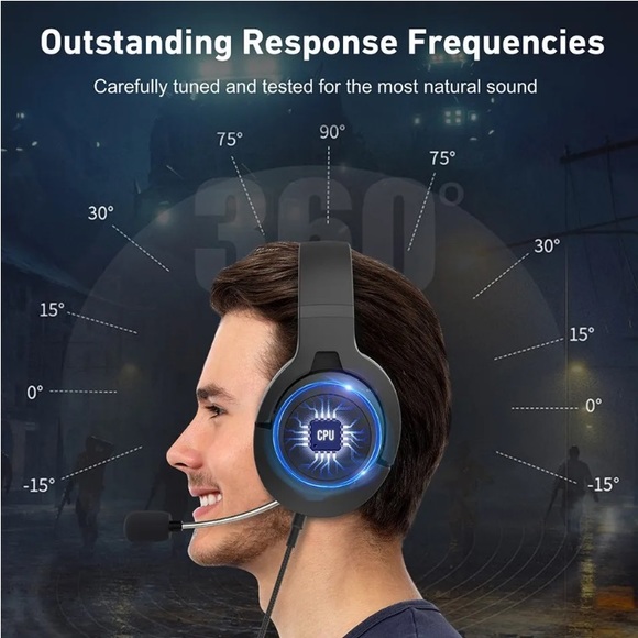 ESOLOM WiredStereo GamingHeadsetOnCable MicrophoneHeadphoneEarphone - Picture 14 of 16